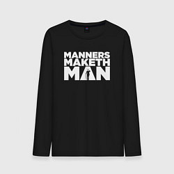 Лонгслив хлопковый мужской Manners maketh man, цвет: черный