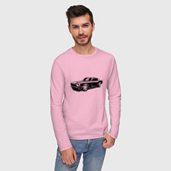 Лонгслив хлопковый мужской Ford Mustang Z, цвет: светло-розовый — фото 2