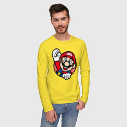 Лонгслив хлопковый мужской Mario цвета желтый — фото 2