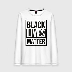 Лонгслив хлопковый мужской BLACK LIVES MATTER, цвет: белый