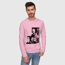 Лонгслив хлопковый мужской Бумажный дом, цвет: светло-розовый — фото 2