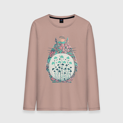 Мужской лонгслив Flower Totoro / Пыльно-розовый – фото 1