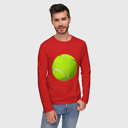 Лонгслив хлопковый мужской Теннис, цвет: красный — фото 2