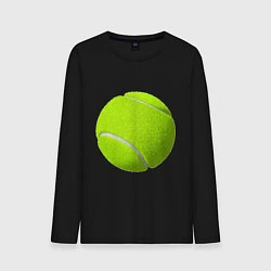 Лонгслив хлопковый мужской Теннис, цвет: черный