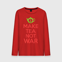 Лонгслив хлопковый мужской Make tea not war, цвет: красный