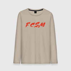 Лонгслив хлопковый мужской FCSM, цвет: миндальный