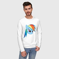 Лонгслив хлопковый мужской Rainbow Dash, цвет: белый — фото 2