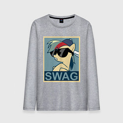 Лонгслив хлопковый мужской Rainbow Dash swag, цвет: меланж