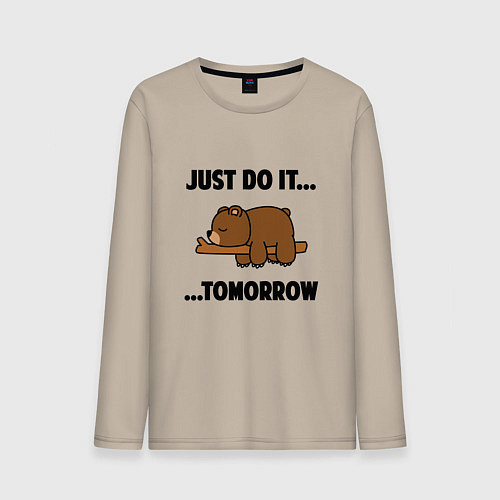 Мужской лонгслив Мишка / Миндальный – фото 1