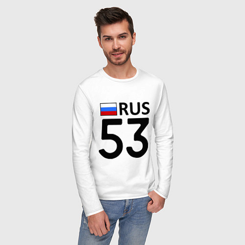 Мужской лонгслив RUS 53 / Белый – фото 3