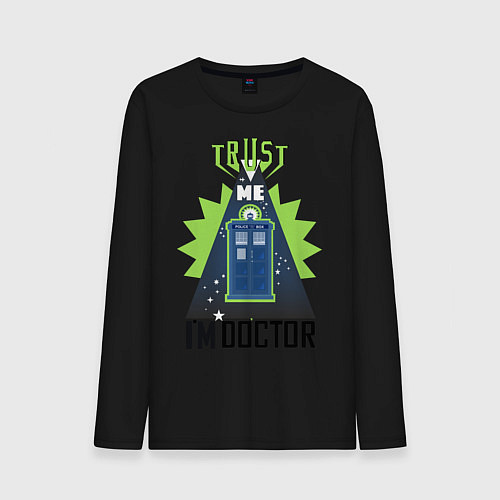 Мужской лонгслив Trust me, i'm doctor who / Черный – фото 1
