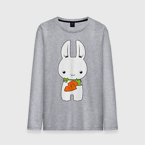 Мужской лонгслив Зайчик с морковкой / Меланж – фото 1