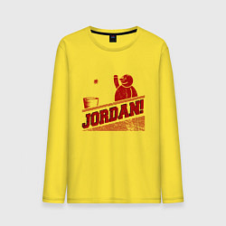 Лонгслив хлопковый мужской Jordan цвета желтый — фото 1