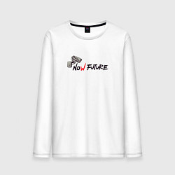 Лонгслив хлопковый мужской Креатив Нет Сейчас будущее, цвет: белый
