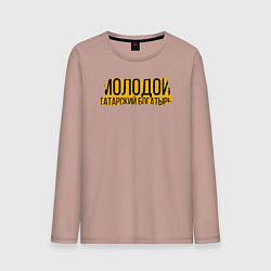 Лонгслив хлопковый мужской Татарский богатырь, цвет: пыльно-розовый