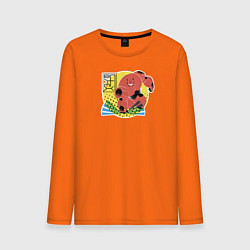 Лонгслив хлопковый мужской Бэймакс цвета оранжевый — фото 1