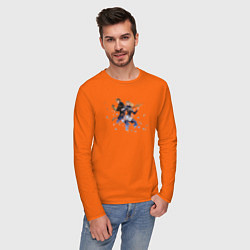 Лонгслив хлопковый мужской Ezreal & Lux цвета оранжевый — фото 2