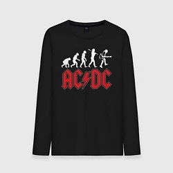 Лонгслив хлопковый мужской ACDC, цвет: черный