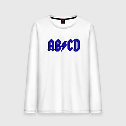 Лонгслив хлопковый мужской ABCD надпись, цвет: белый