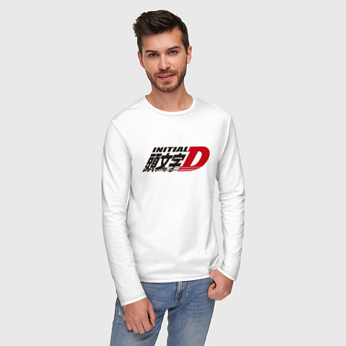 Мужской лонгслив Initial D Logo Z / Белый – фото 3