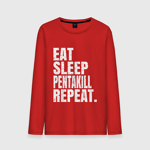 Мужской лонгслив EAT SLEEP PENTAKILL REPEAT / Красный – фото 1
