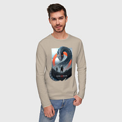 Лонгслив хлопковый мужской Кратос и Атрей, цвет: миндальный — фото 2