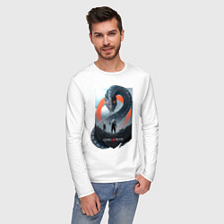 Лонгслив хлопковый мужской Кратос и Атрей, цвет: белый — фото 2