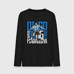 Лонгслив хлопковый мужской 10 Diego Maradona, цвет: черный