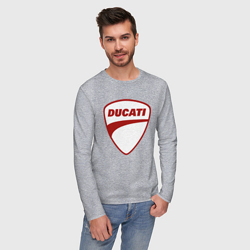 Мужской лонгслив Ducati Logo Дукати Лого Z / Меланж – фото 3