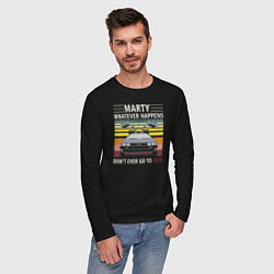 Лонгслив хлопковый мужской Back to the Future, цвет: черный — фото 2