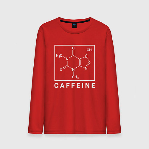 Мужской лонгслив Структура Кофеина / Красный – фото 1