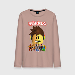 Лонгслив хлопковый мужской ROBLOX, цвет: пыльно-розовый