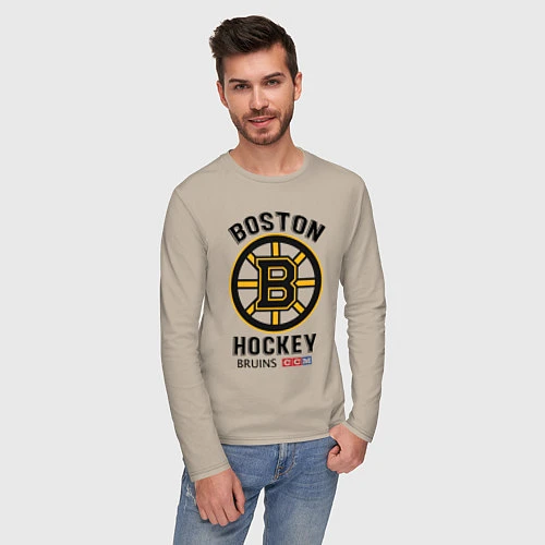 Мужской лонгслив BOSTON BRUINS NHL / Миндальный – фото 3