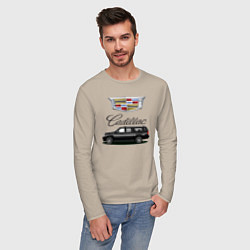 Лонгслив хлопковый мужской Cadillac, цвет: миндальный — фото 2