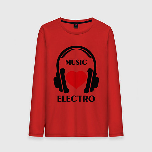 Мужской лонгслив Electro Music is Love / Красный – фото 1
