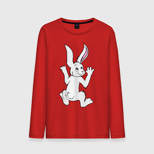 Мужской лонгслив Кролик на мне / Красный – фото 1