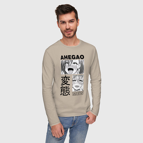 Мужской лонгслив Ahegao / Миндальный – фото 3