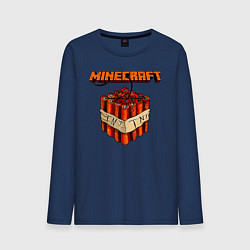 Лонгслив хлопковый мужской Minecraft, цвет: тёмно-синий