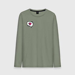 Лонгслив хлопковый мужской Сердце, цвет: авокадо