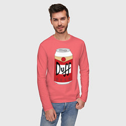 Лонгслив хлопковый мужской Duff Beer, цвет: коралловый — фото 2