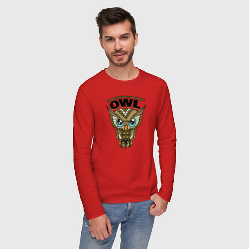 Мужской лонгслив Owl / Красный – фото 3