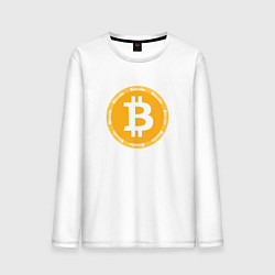 Лонгслив хлопковый мужской Bitcoin Биткоин, цвет: белый