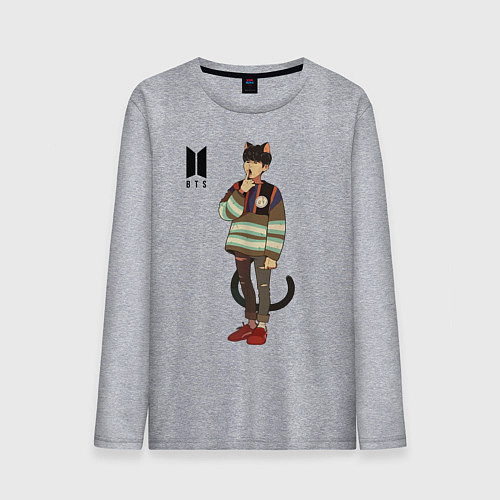 Мужской лонгслив BTS Cat / Меланж – фото 1