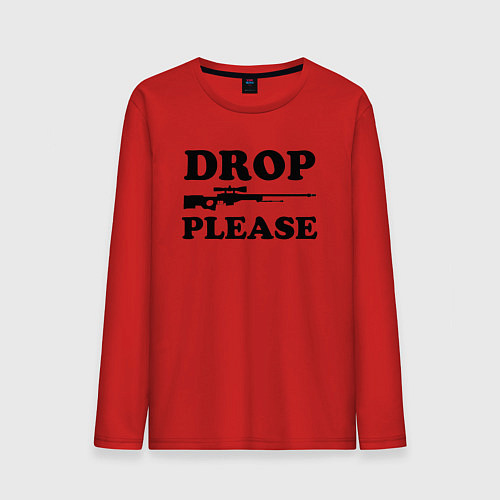 Мужской лонгслив Drop Please / Красный – фото 1