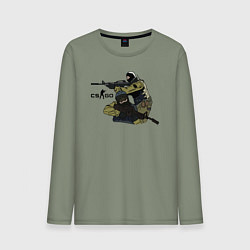 Лонгслив хлопковый мужской CS:GO, цвет: авокадо
