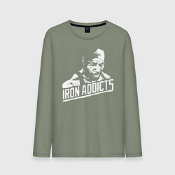 Лонгслив хлопковый мужской Сити Флетчер Железозависимые, цвет: авокадо