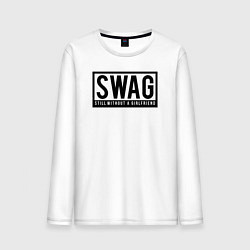 Лонгслив хлопковый мужской Swag, цвет: белый