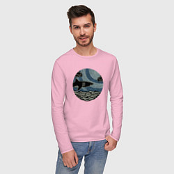 Лонгслив хлопковый мужской Акула, цвет: светло-розовый — фото 2