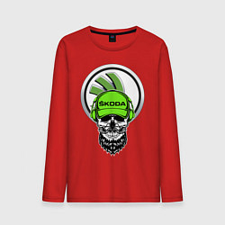 Лонгслив хлопковый мужской Шкодавод спина Z, цвет: красный
