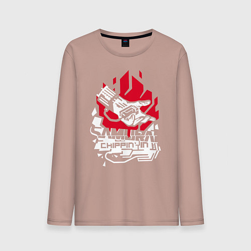 Мужской лонгслив Cyberpunk 2077 SAMURAI / Пыльно-розовый – фото 1